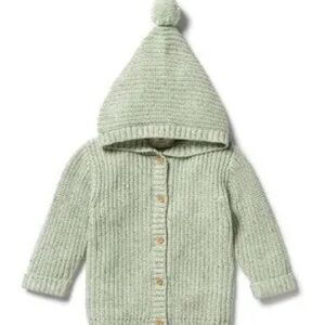 Wilson & frenchy sage knit Pom sweater jacket